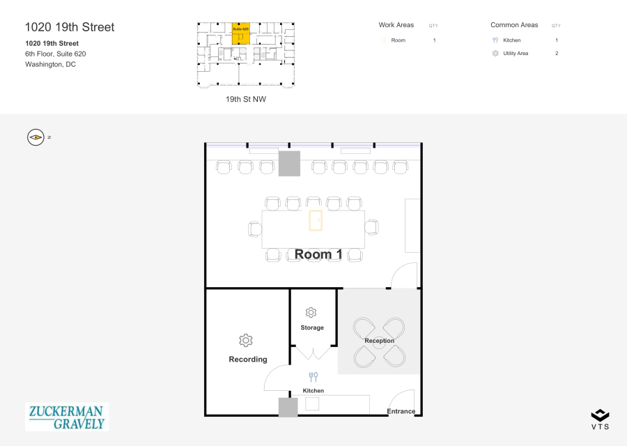 Floor plan - Partial 6th Floor, Suite 620 - 1020 19th Street