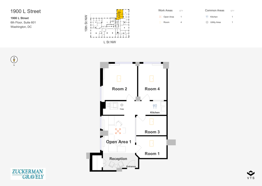 Floor plan - Partial 6th Floor, Suite 601 - 1900 L Street