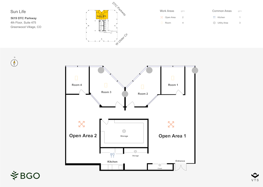 Floor plan - Partial 4th Floor, Suite 475 - Terrace Tower - 5619 DTC Parkway