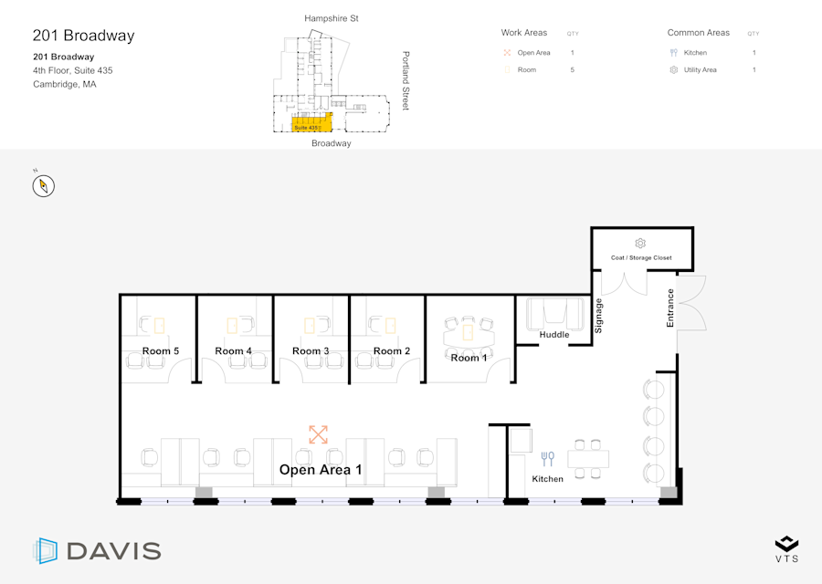 Floor plan - Partial 4th Floor, Suite 435 - 201 Broadway