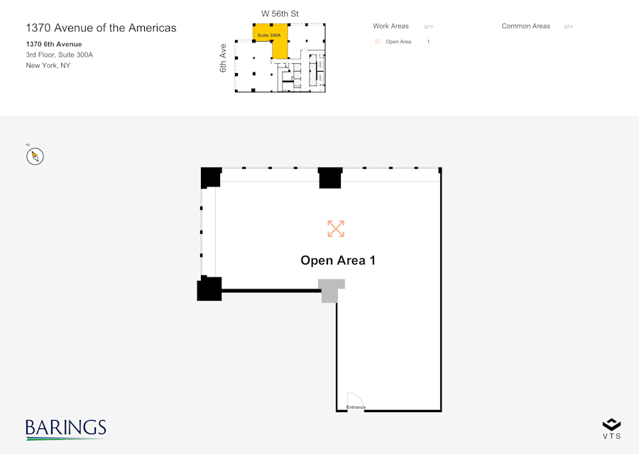 Floor plan - Partial 3rd Floor, Suite 300A - 1370 Avenue of the Americas - 1370 6th Avenue