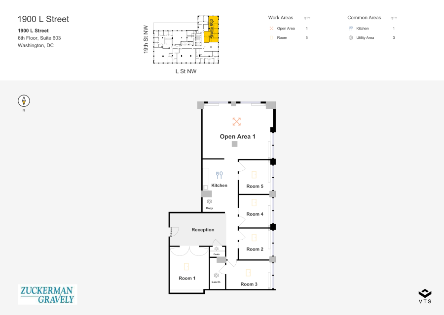 Floor plan - Partial 6th Floor, Suite 603 - 1900 L Street