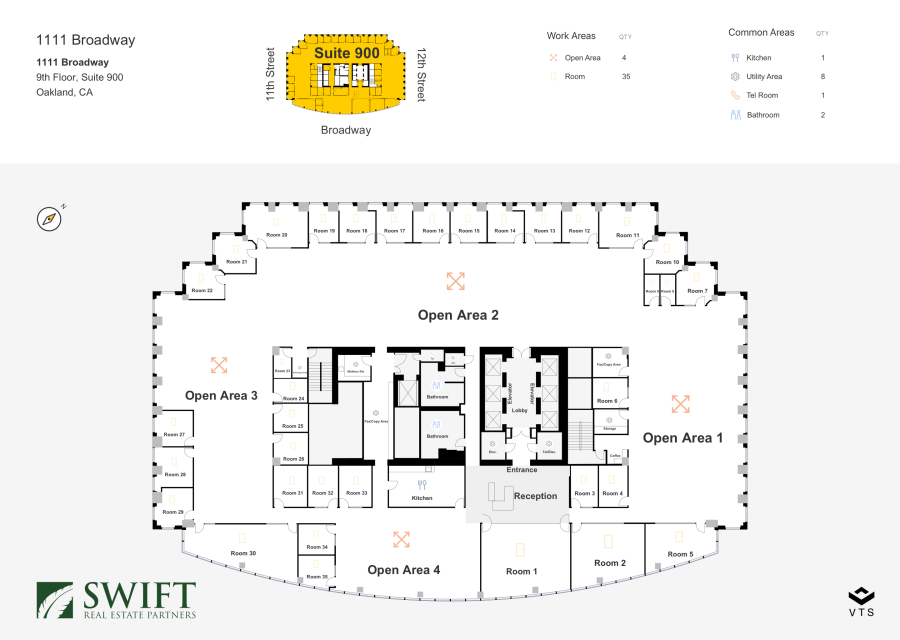 Floor plan - Entire 9th Floor, Suite 900 - 1111 Broadway