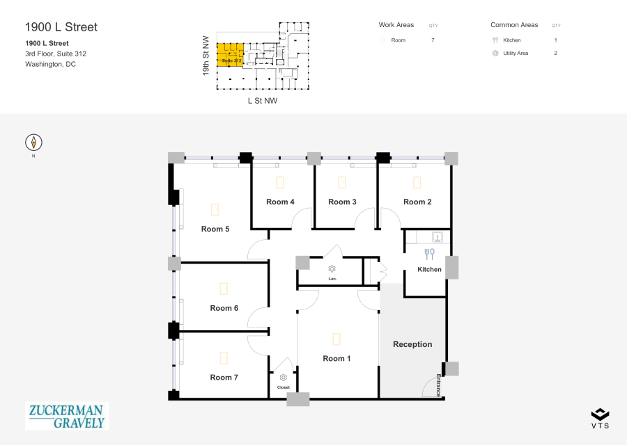 Floor plan - Partial 3rd Floor, Suite 312 - 1900 L Street