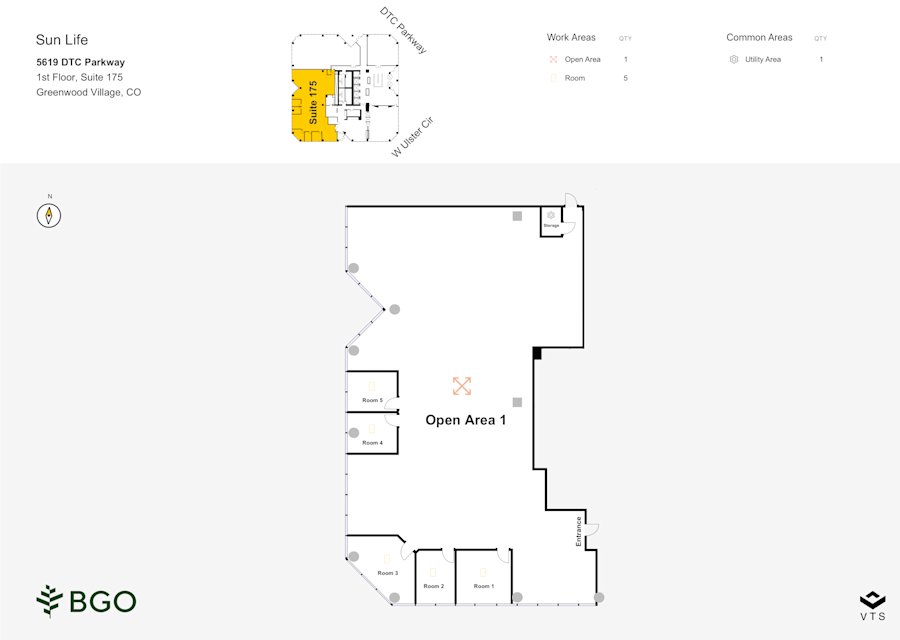 Floor plan - Partial 1st Floor, Suite 175 - Terrace Tower - 5619 DTC Parkway