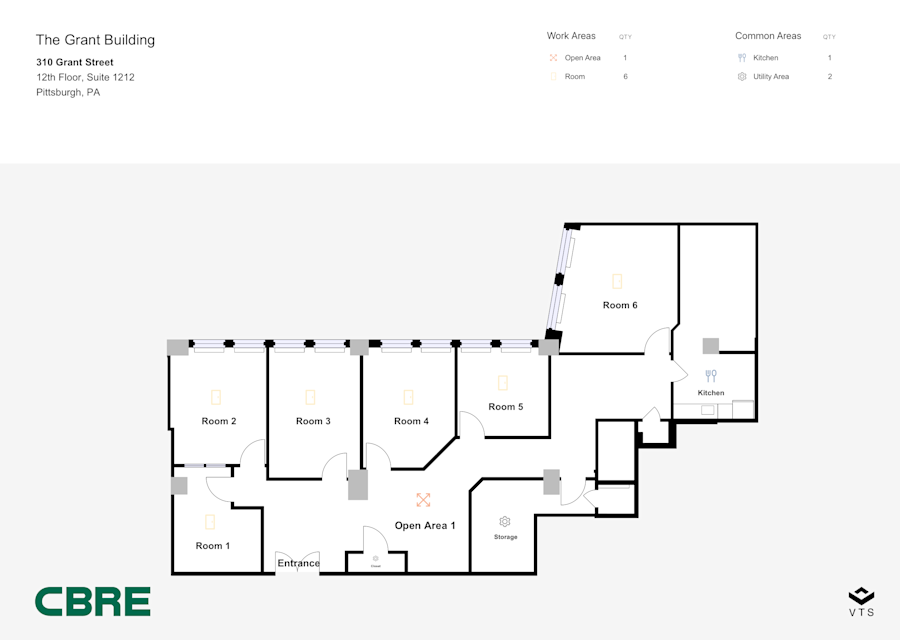 Floor plan - 12th Floor, Suite 1212 - The Grant Building - 310 Grant Street