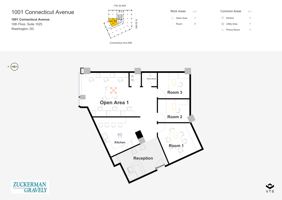 Floor plan - Partial 10th Floor, Suite 1025 - 1001 Connecticut Avenue