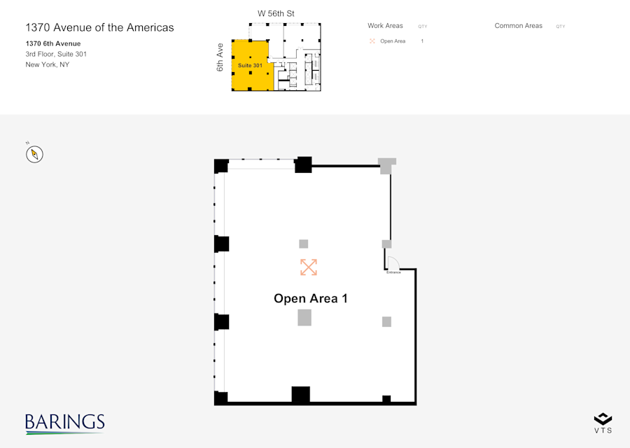 Floor plan - Partial 3rd Floor, Suite 301 - 1370 Avenue of the Americas - 1370 6th Avenue