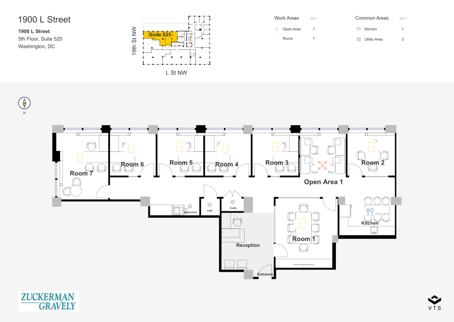 Floor plan - Partial 5th Floor, Suite 525 - 1900 L Street