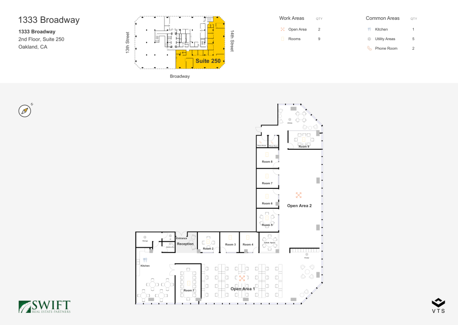 Floor plan - Partial 2nd Floor, Suite 250 - 1333 Broadway