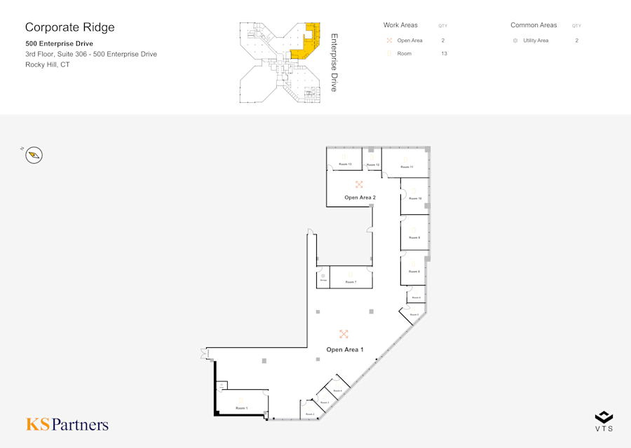 Floor plan - Partial 3rd Floor, Suite 306 - 500 Enterprise Drive - Corporate Ridge - 500 Enterprise Drive