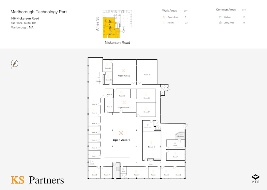 Floor plan - Partial 1st Floor, Suite 101 - Marlborough Technology Park - 100 Nickerson Road