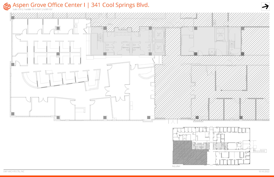 Floor plan - Partial 1st Floor, Suite 100 - 341 Cool Springs Boulevard - Aspen Grove Office Center - 315 + 341 Cool Springs Boulevard