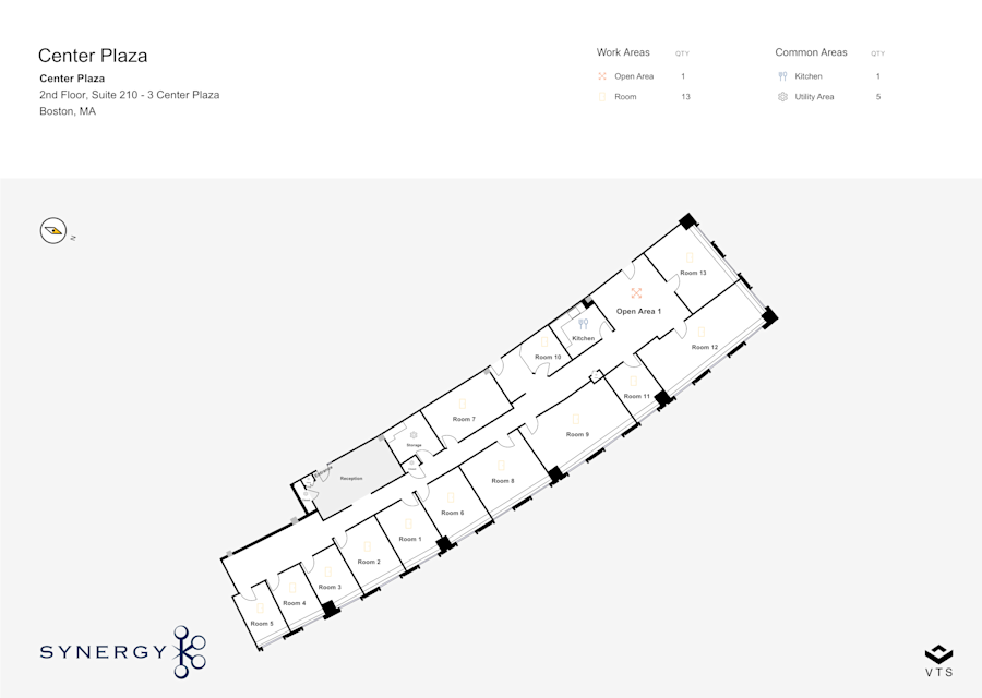 Floor plan - Partial 2nd Floor, Suite 210 - 	3 Center Plaza - Center Plaza