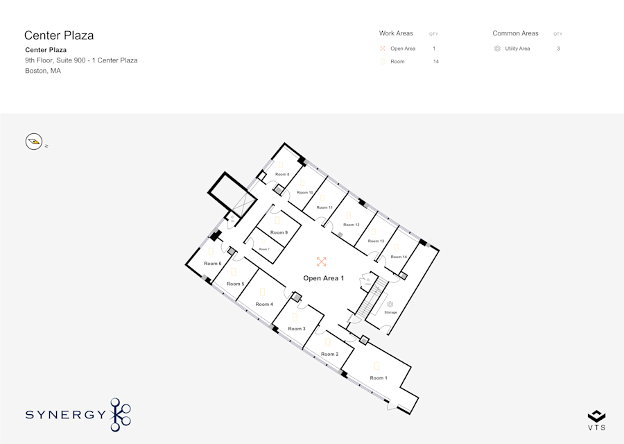 Floor plan - Partial 9th Floor, Suite 900 - 1 Center Plaza	 - Center Plaza