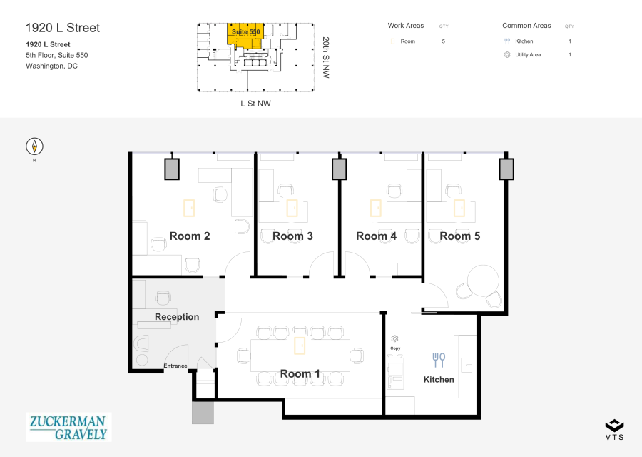 Floor plan - Partial 5th Floor, Suite 550 - 1920 L Street