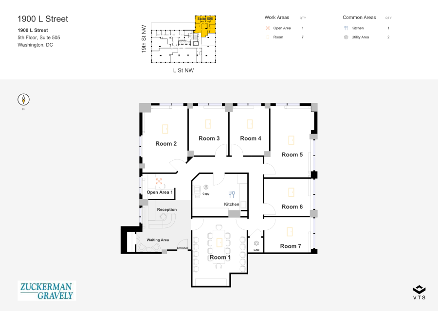 Floor plan - Partial 5th Floor, Suite 505 - 1900 L Street