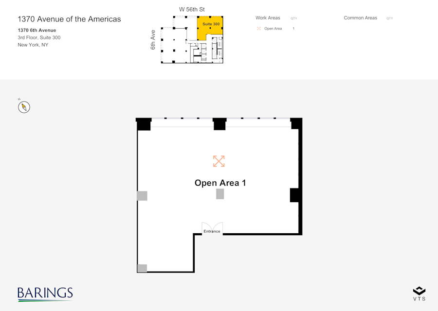 Floor plan - Partial 3rd Floor, Suite 300 - 1370 Avenue of the Americas - 1370 6th Avenue