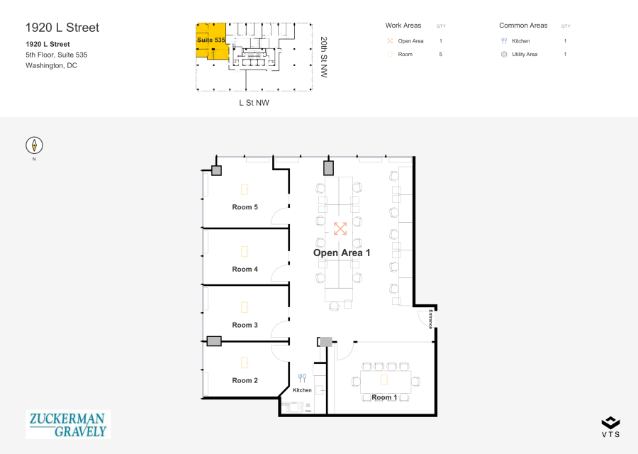 Floor plan - Partial 5th Floor, Suite 535 - 1920 L Street