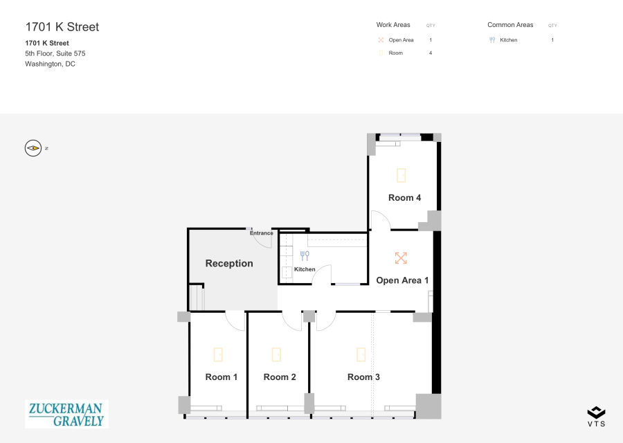 Floor plan - Partial 5th Floor, Suite 575 - 1701 K Street