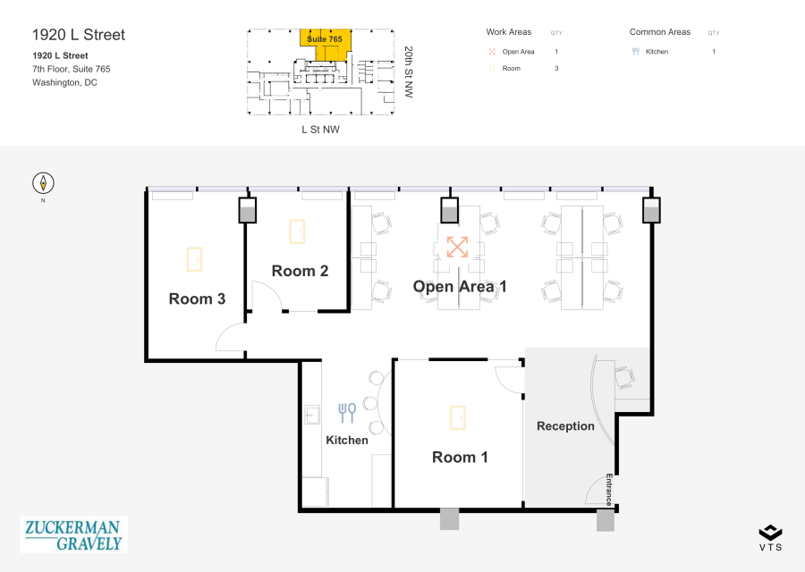 Floor plan - Partial 7th Floor, Suite 765 - 1920 L Street