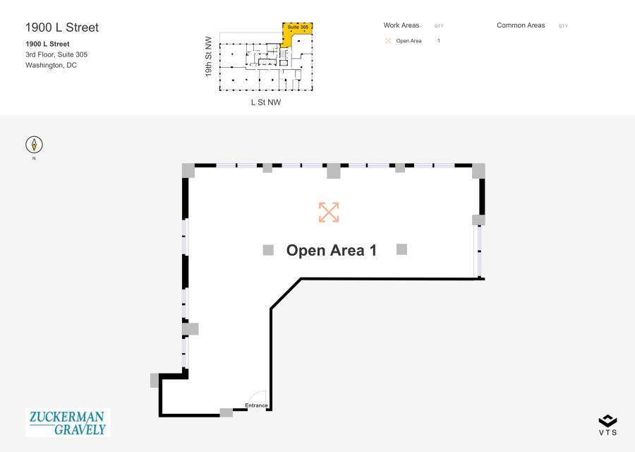 Floor plan - Partial 3rd Floor, Suite 305 - 1900 L Street