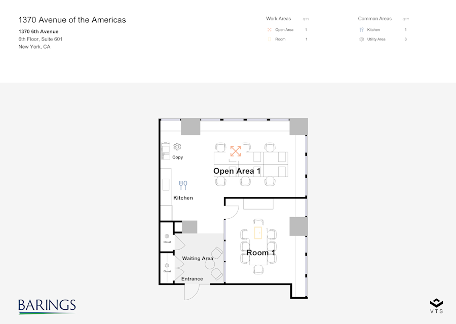 Floor plan - Partial 6th Floor, Suite 601 - 1370 Avenue of the Americas - 1370 6th Avenue