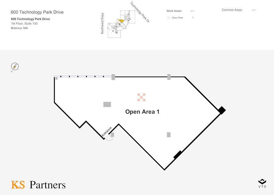 Floor plan - Partial 1st Floor, Suite 130 - 600 Technology Park Drive