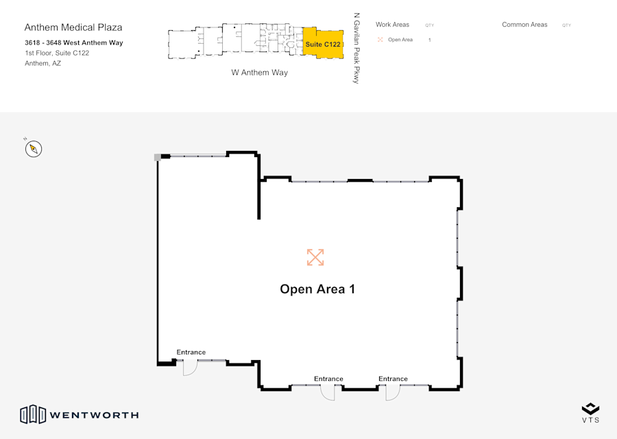 Floor plan - Partial 1st Floor, Suite C122 - Anthem Medical Plaza - 3618 - 3648 West Anthem Way