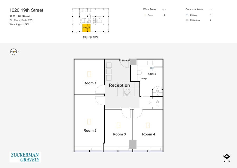 Floor plan - Partial 7th Floor, Suite 775 - 1020 19th Street