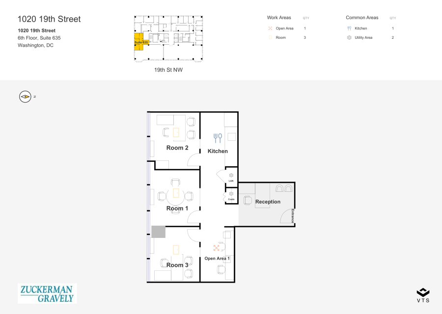 Floor plan - Partial 6th Floor, Suite 635 - 1020 19th Street