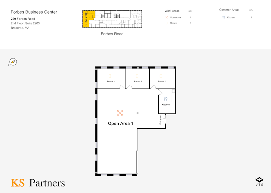 Floor plan - Partial 2nd Floor, Suite 2203 - 220 Forbes Road - Forbes Business Center