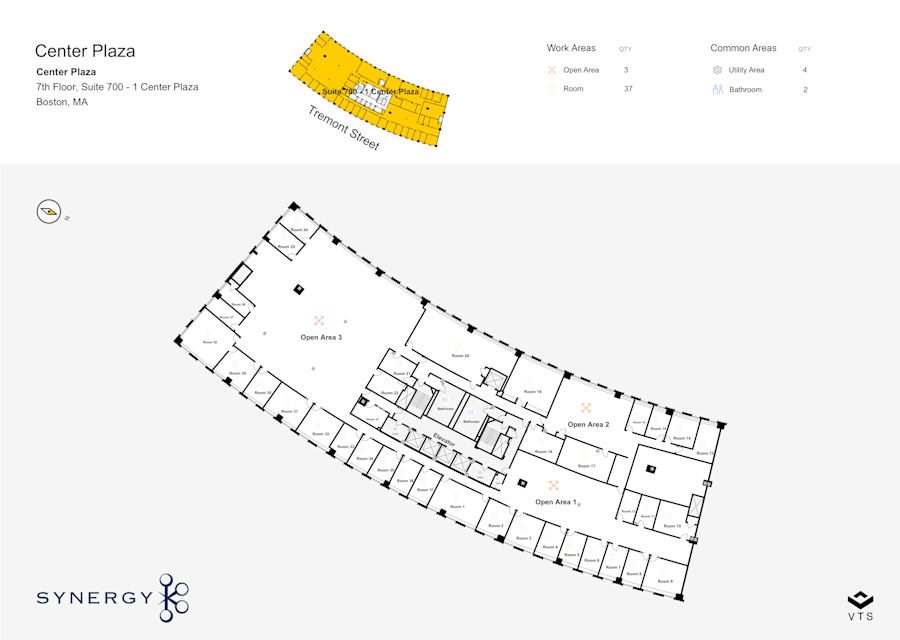Floor plan - Entire 7th Floor, Suite 700 - 1 Center Plaza - Center Plaza