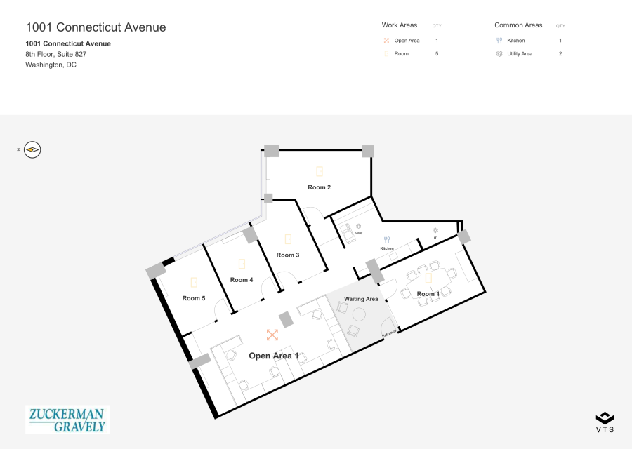 Floor plan - Partial 8th Floor, Suite 827 - 1001 Connecticut Avenue