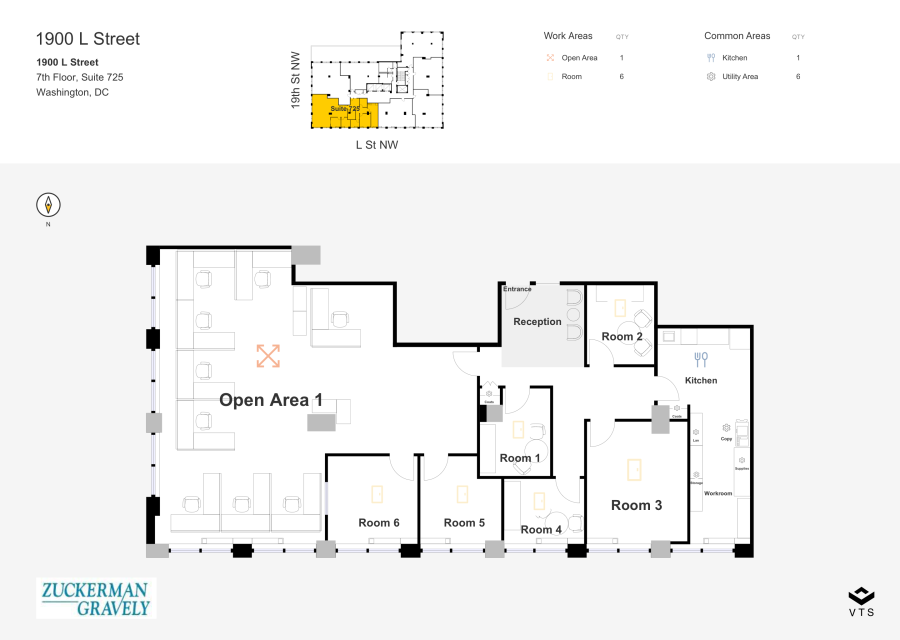 Floor plan - Partial 7th Floor, Suite 725 - 1900 L Street