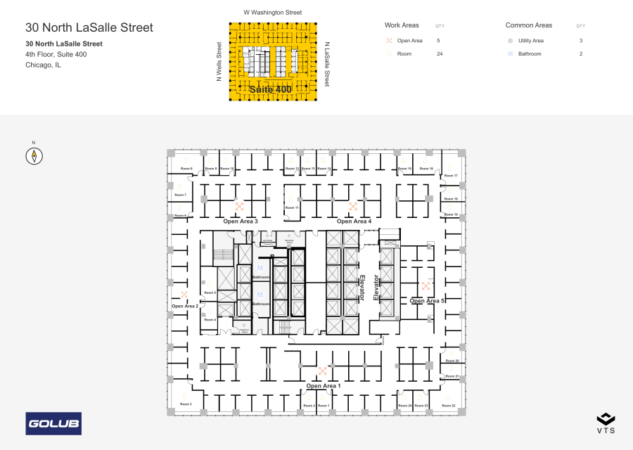 Floor plan - Entire 4th Floor, Suite 400 - 30 North LaSalle Street