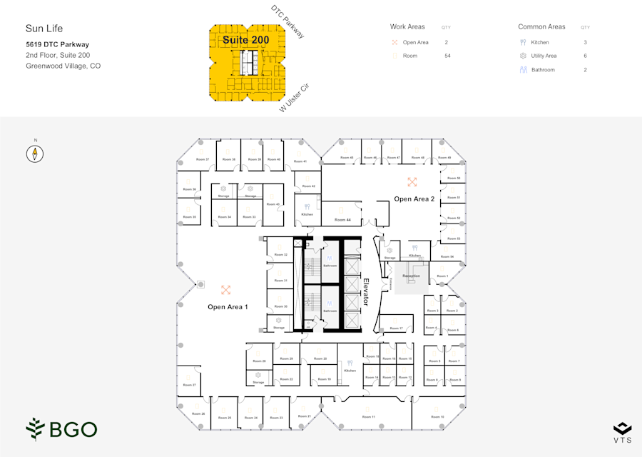 Floor plan - Partial 2nd Floor, Suite 200 - Terrace Tower - 5619 DTC Parkway