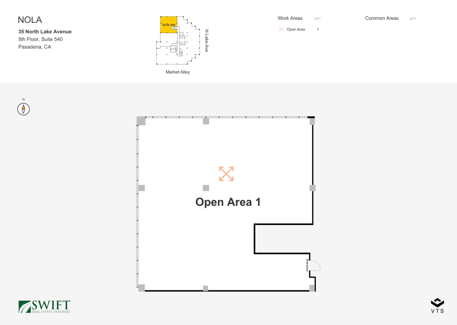 Floor plan - Partial 5th Floor, Suite 520 - NOLA - 35 North Lake Avenue