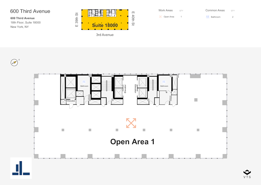 Floor plan - Entire 18th Floor, Suite 18000 - 600 Third Avenue