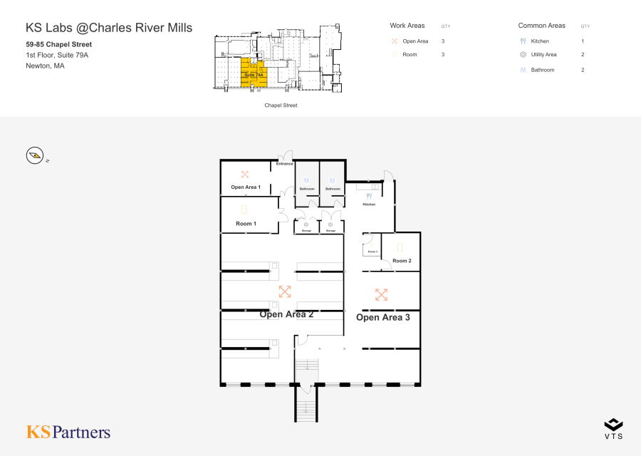 Floor plan - Partial 1st Floor, Suite 79A - KS Labs @Charles River Mills - 59-85 Chapel Street