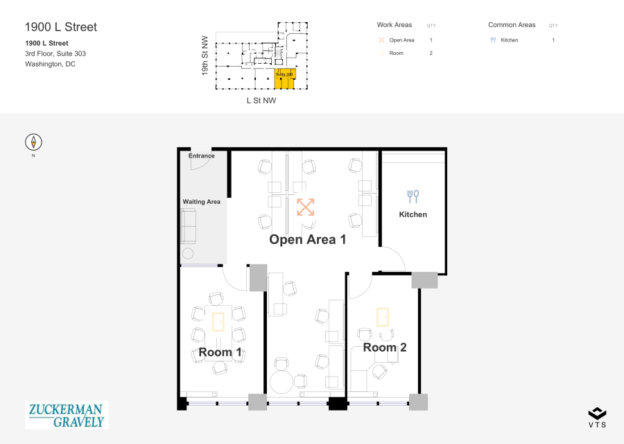 Floor plan - Partial 3rd Floor, Suite 303 - 1900 L Street