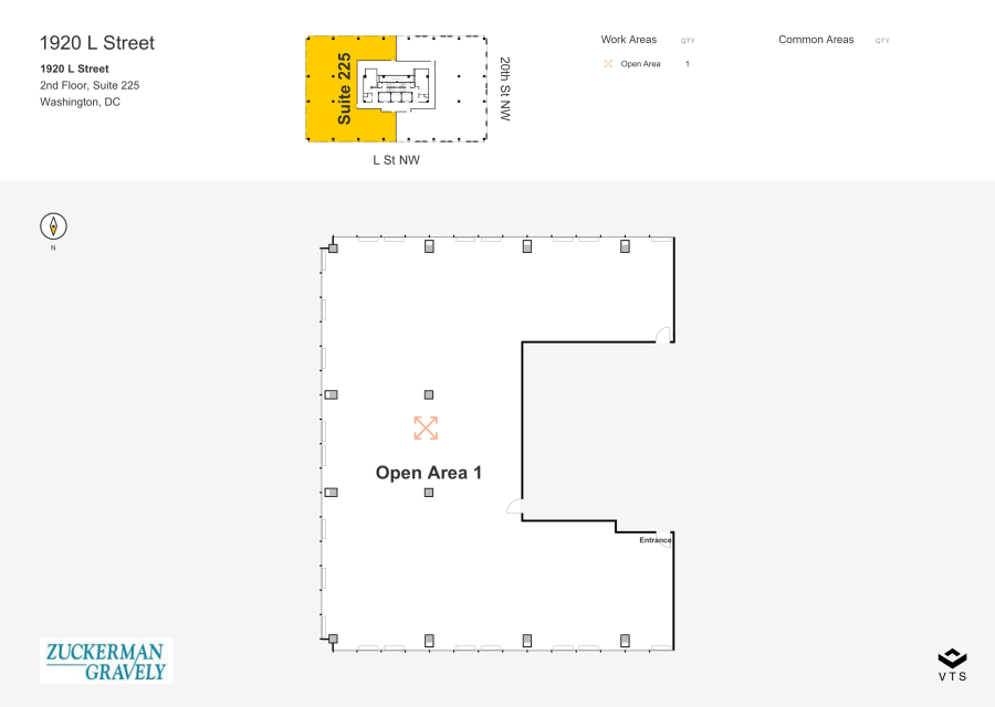 Floor plan - Partial 2nd Floor, Suite 225 - 1920 L Street