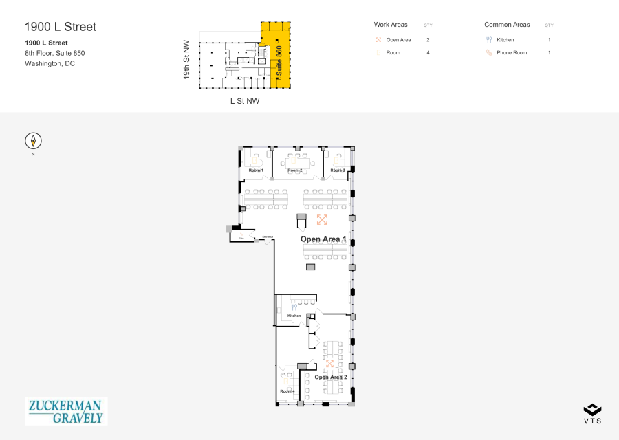 Floor plan - Partial 8th Floor, Suite 850 - 1900 L Street