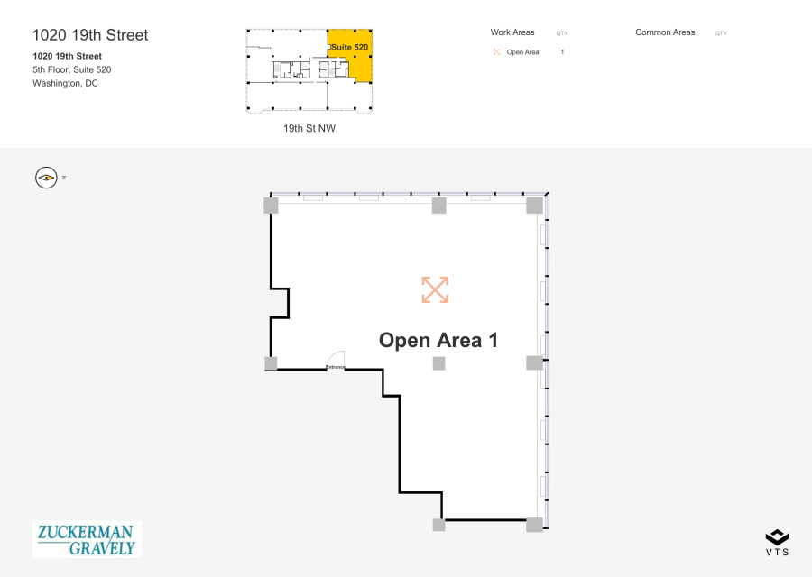 Floor plan - Partial 5th Floor, Suite 520 - 1020 19th Street