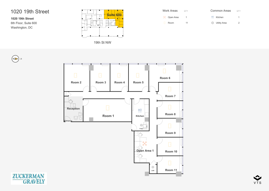 Floor plan - Partial 6th Floor, Suite 600 - 1020 19th Street