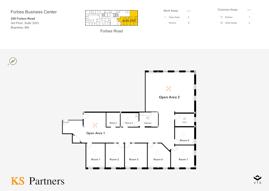 Floor plan - Partial 3rd Floor, Suite 3303 - 220 Forbes Road - Forbes Business Center