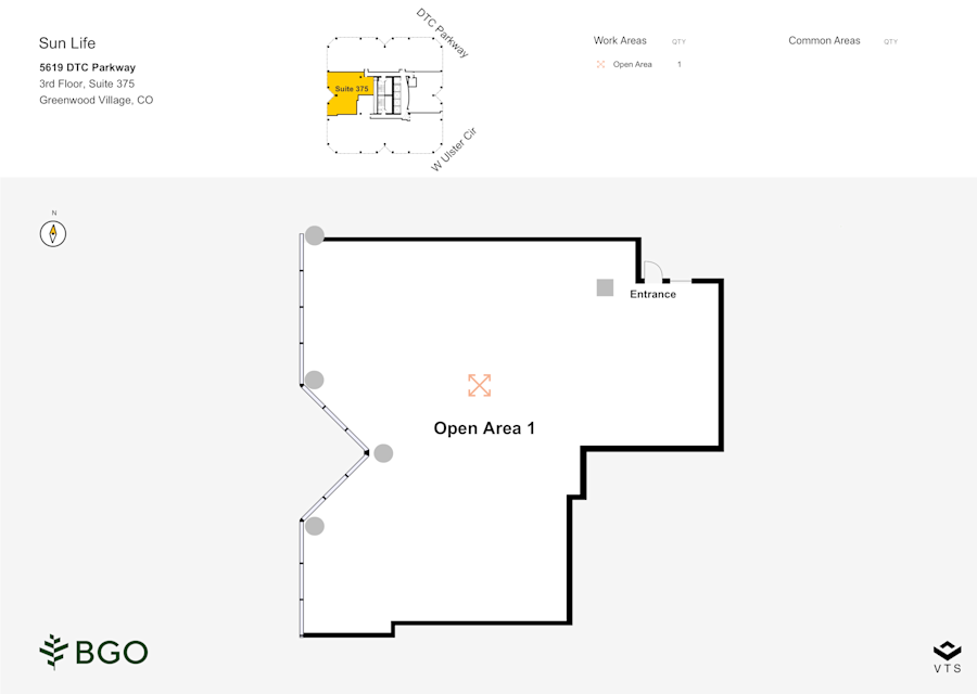 Floor plan - Partial 3rd Floor, Suite 375 - Terrace Tower - 5619 DTC Parkway