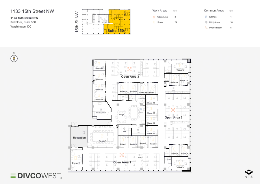 Floor plan of Partial 3rd Floor, Suite 350, 1133 15th Street NW