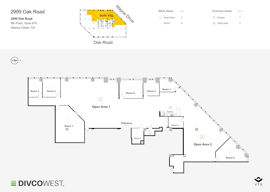 Floor plan of Partial 8th Floor, Suite 810, 2999 Oak Road