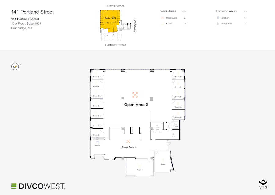 Floor plan of Partial 10th Floor, Suite 1001, 141 Portland Street